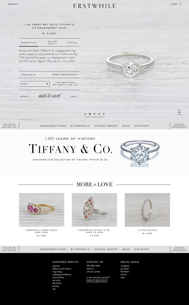 Erstwhile - Product Page Design