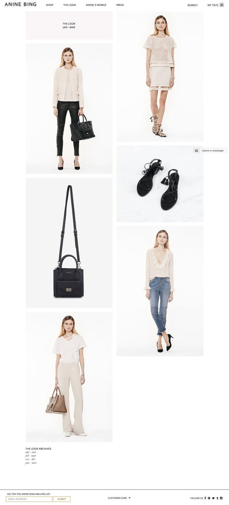 Anine Bing - About Page Design