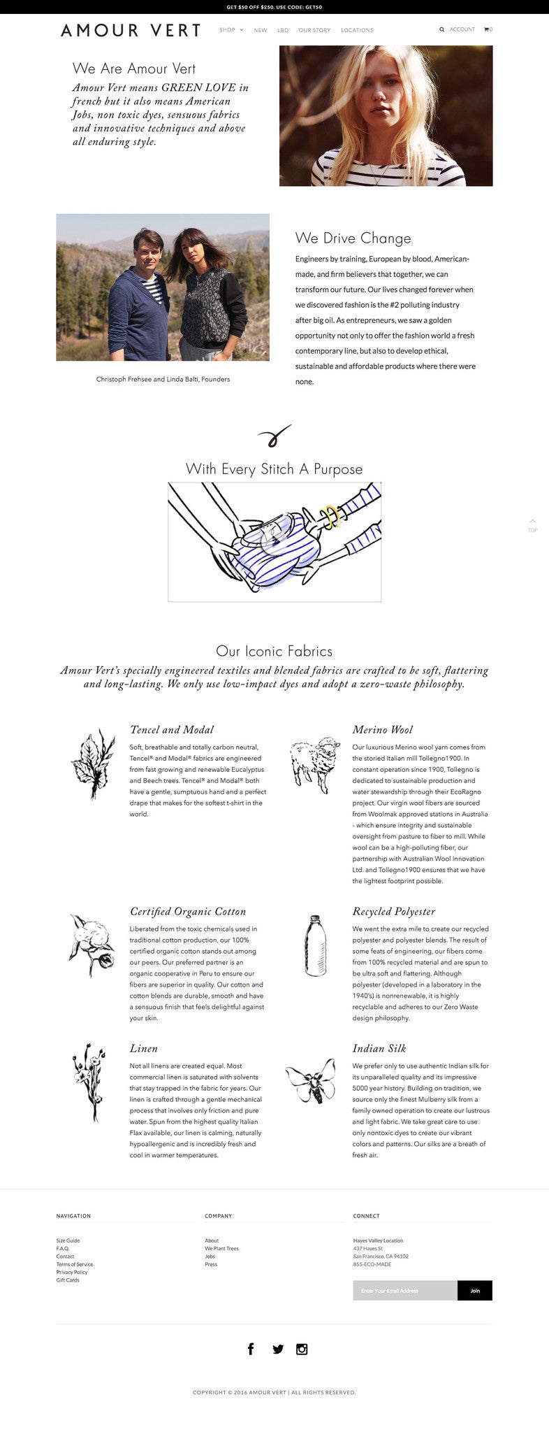 Amour Vert - About Page Design