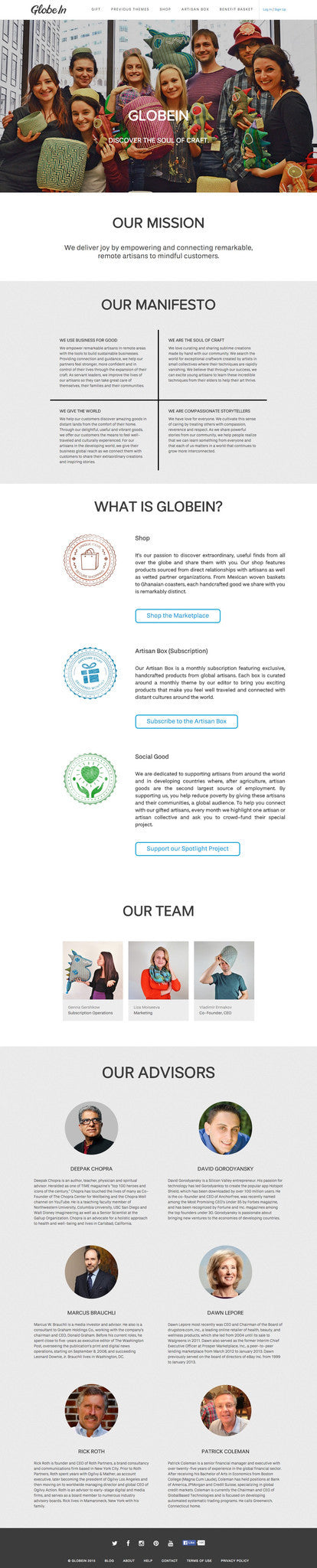 Globe In - About Page Design