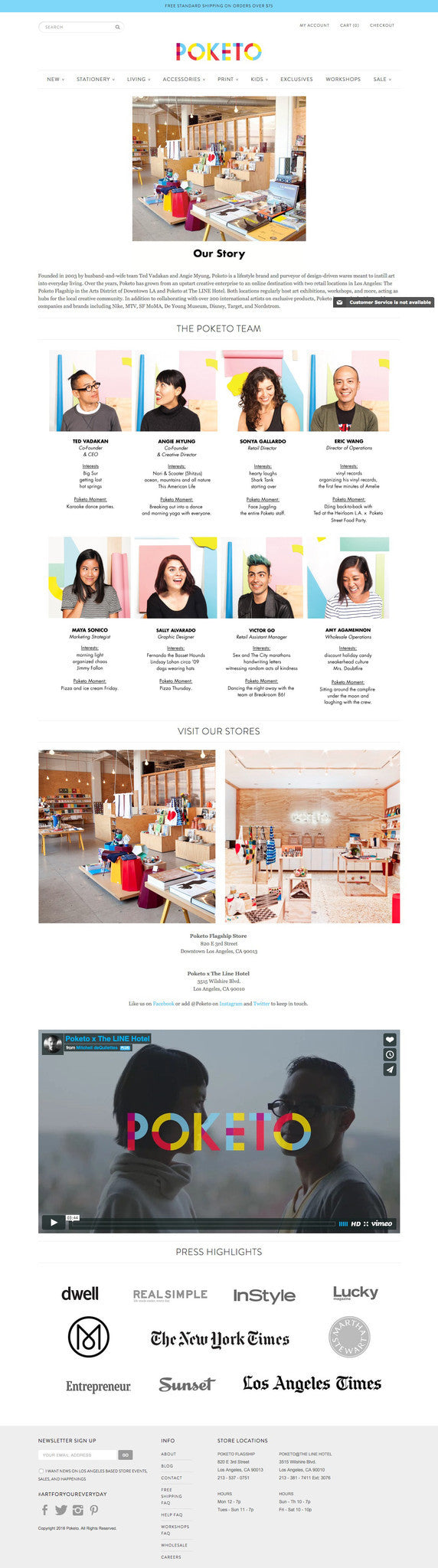 Poketo - About Page Design