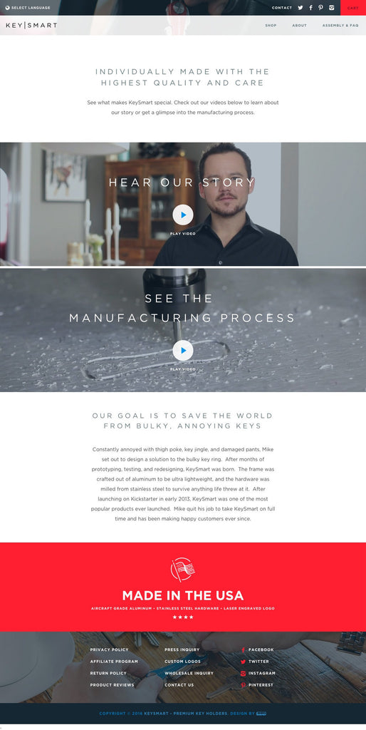 KeySmart - About Page Design