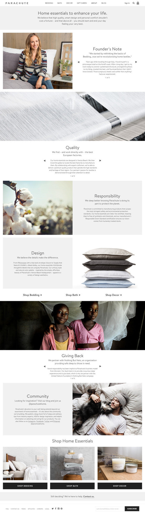 Parachute - About Page Design