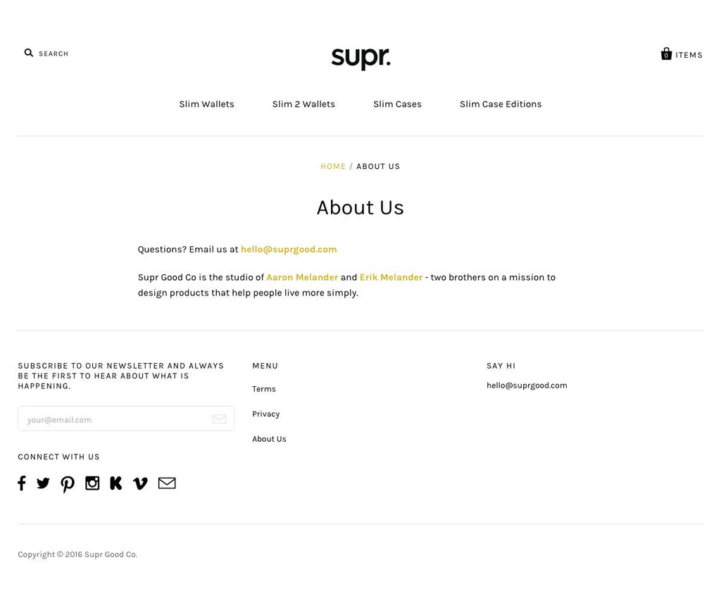 Supr. - About Page Design