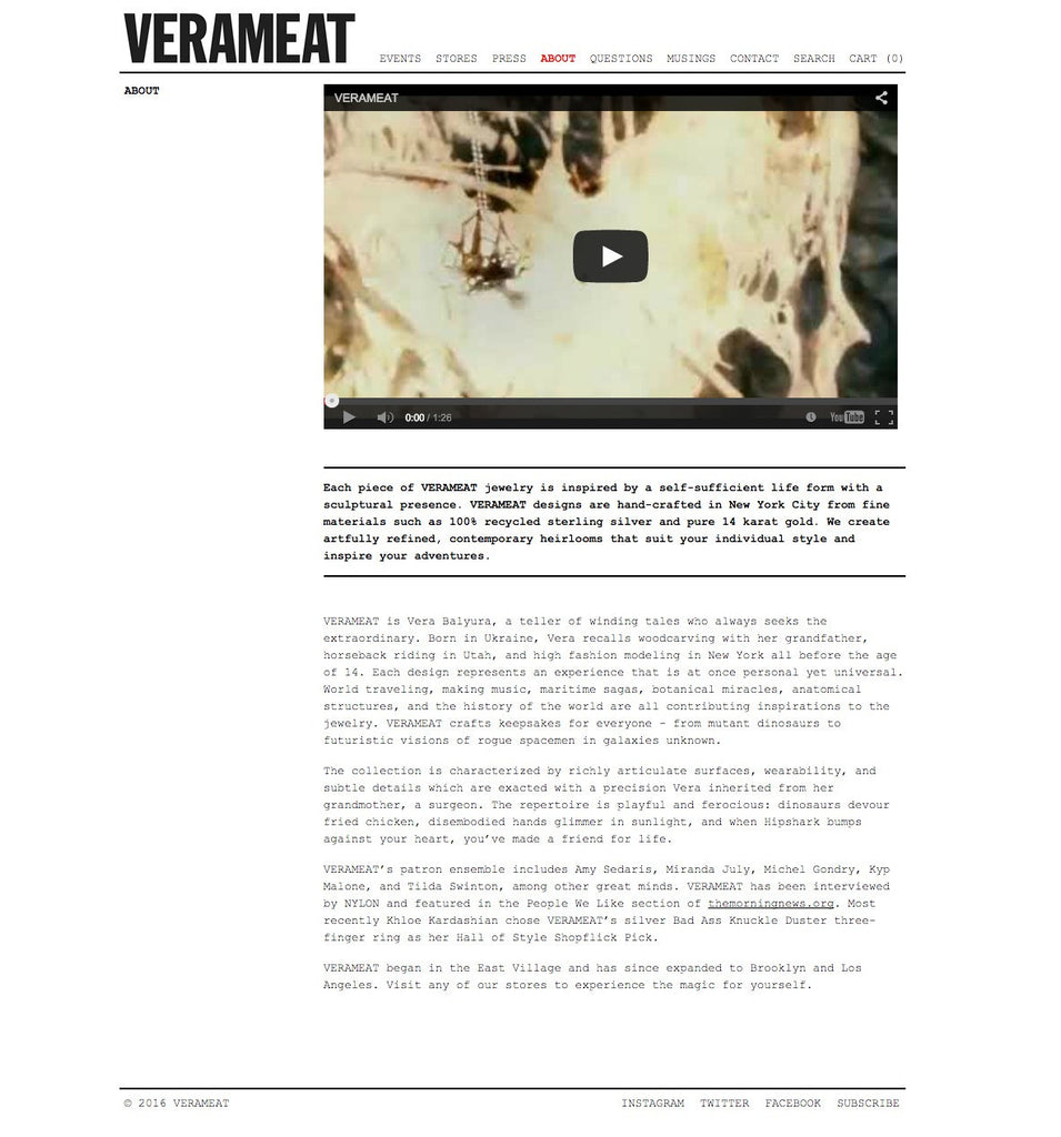 Verameat - About Page Design