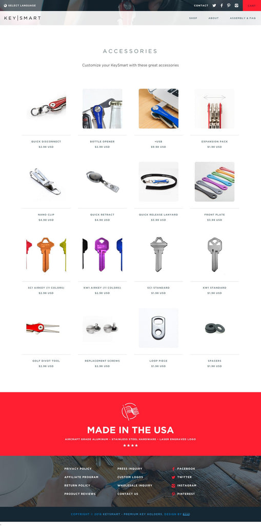 KeySmart - Collection Page Design