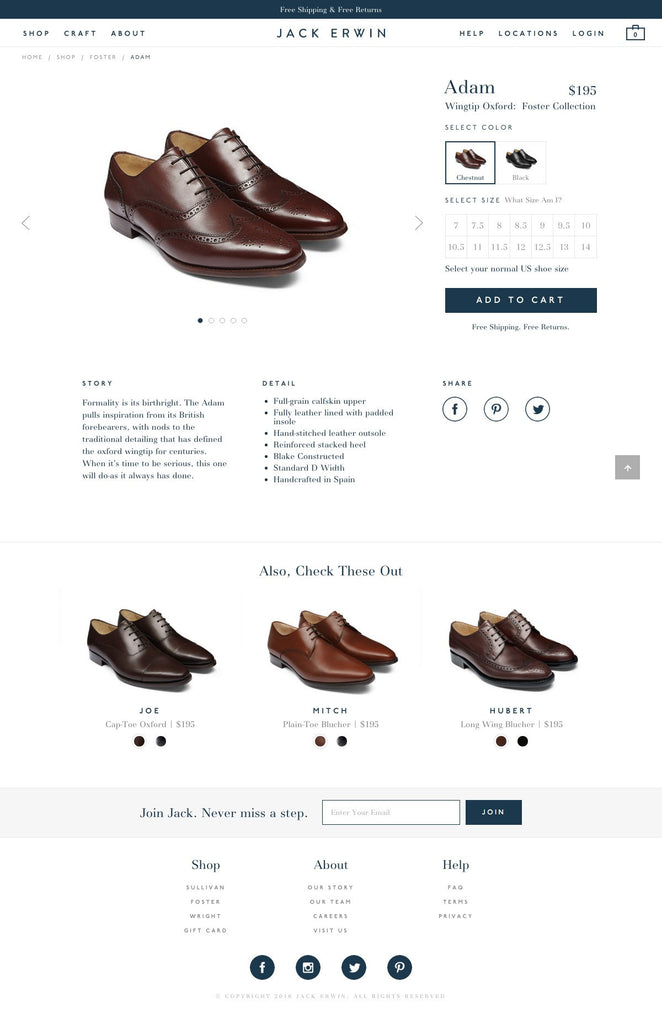 Jack Erwin - Product Page Design