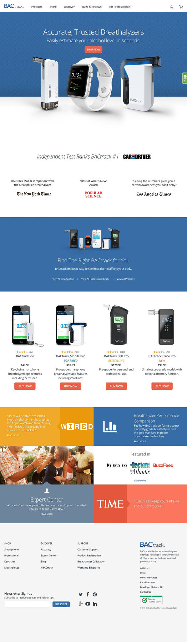 BACtrack - Home Page Design