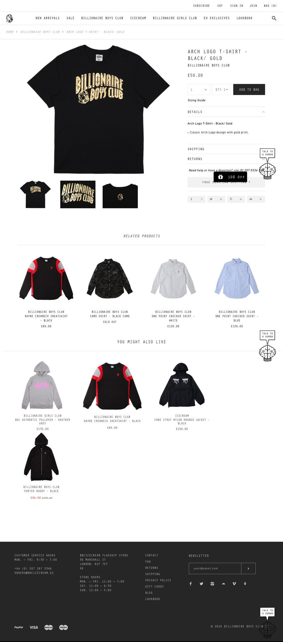 Billionaire Boys Club EU - Product Page Design