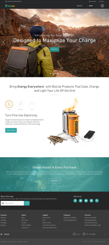 BioLite - Home Page Design