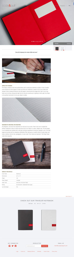 Code&Quill - Product Page Design