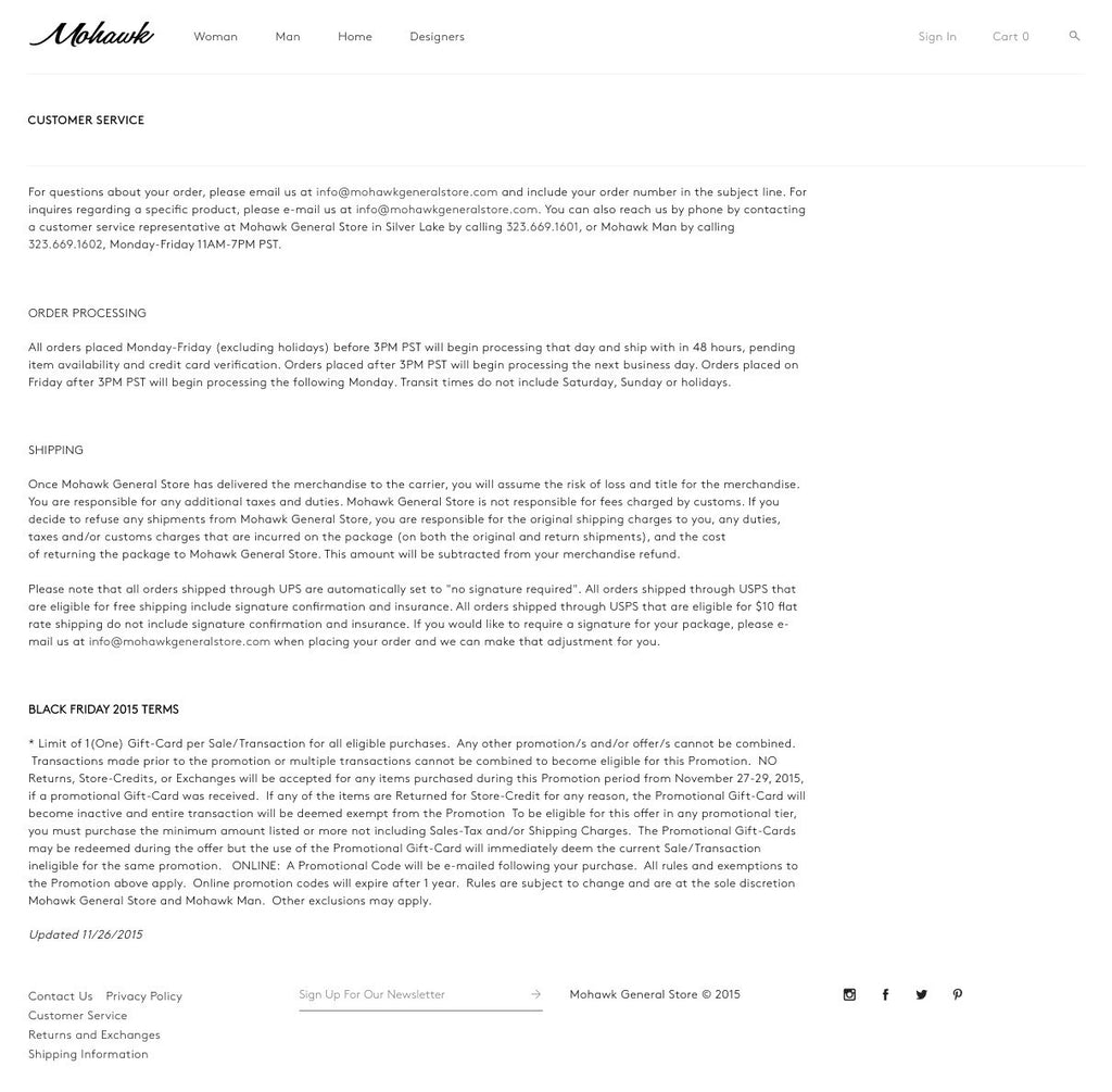 Mohawk - About Page Design
