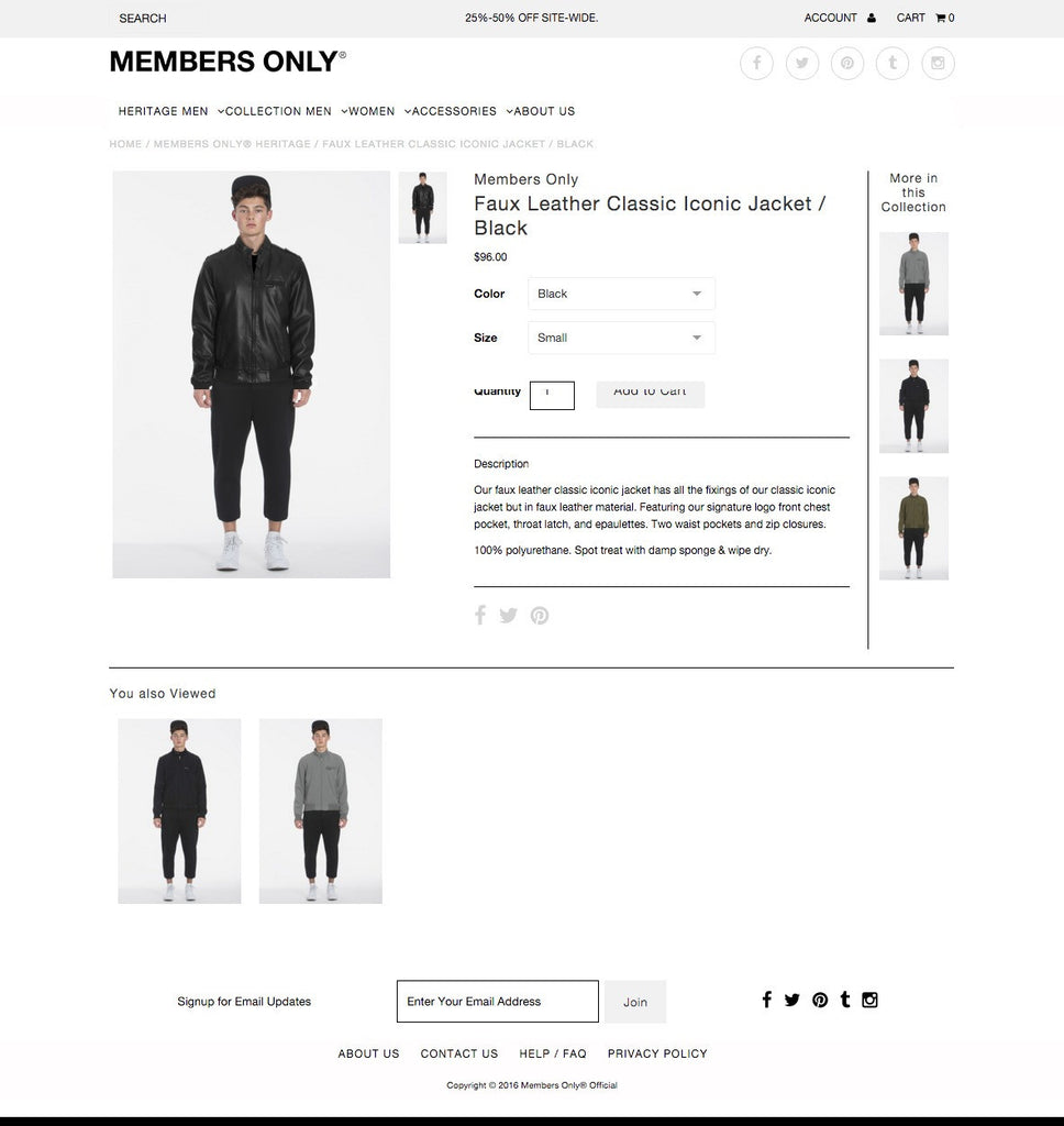 Members Only - Product Page Design