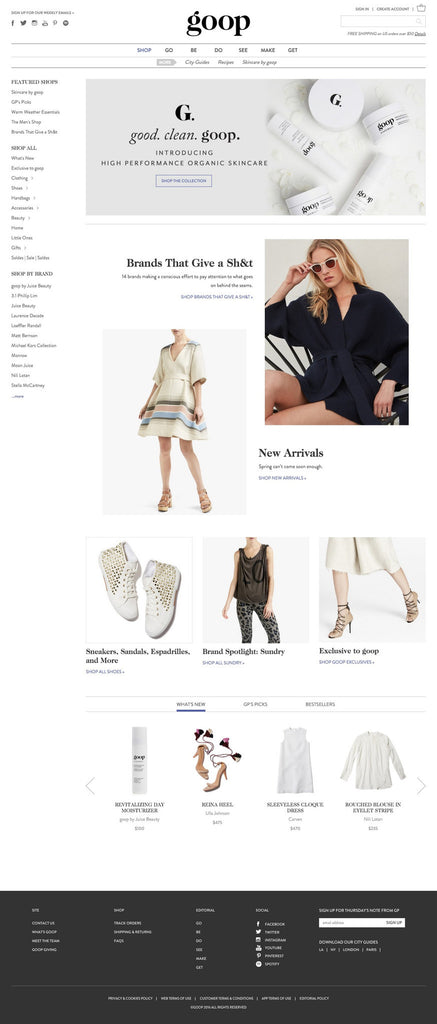 Goop - Home Page Design