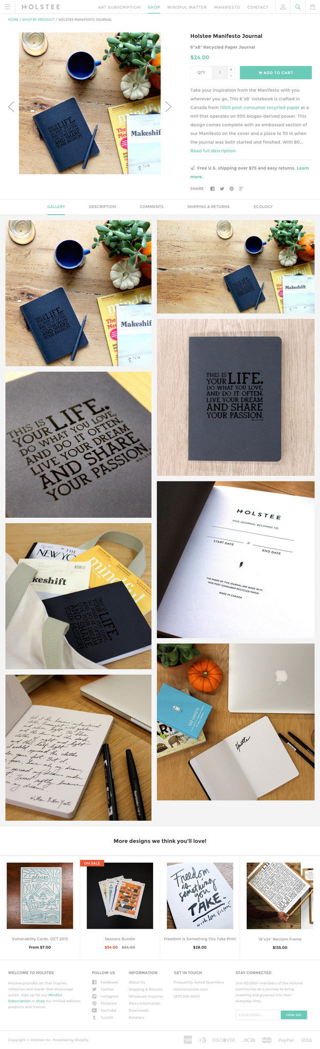 Holstee - Product Page Design