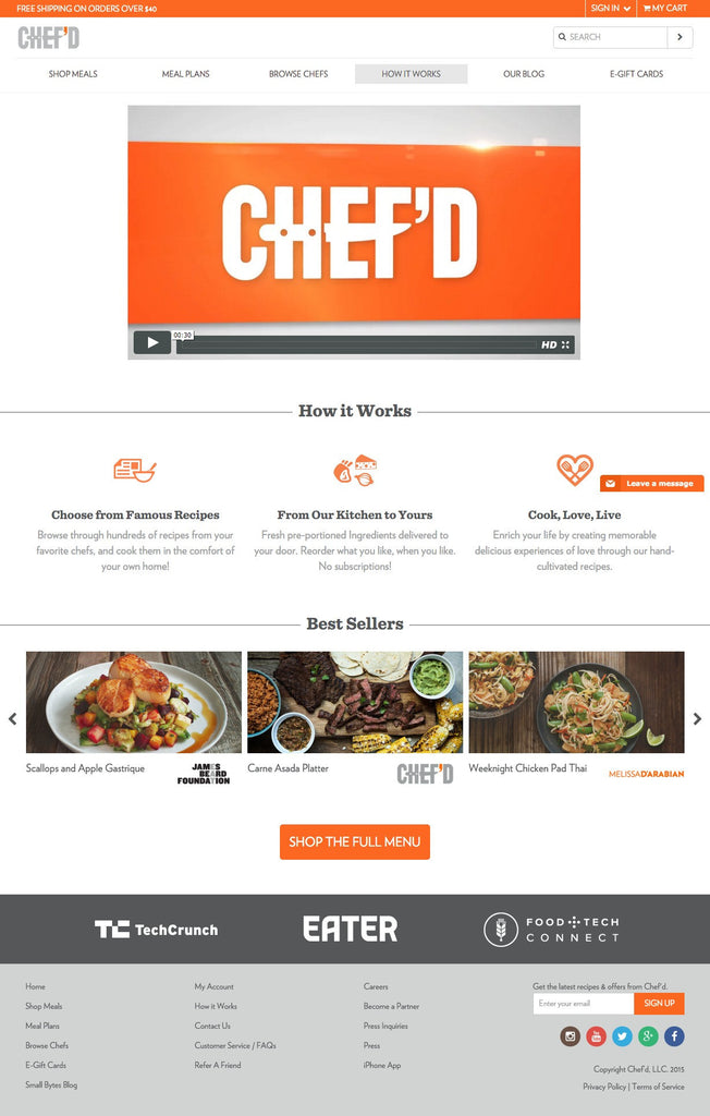 Chef'D - About Page Design