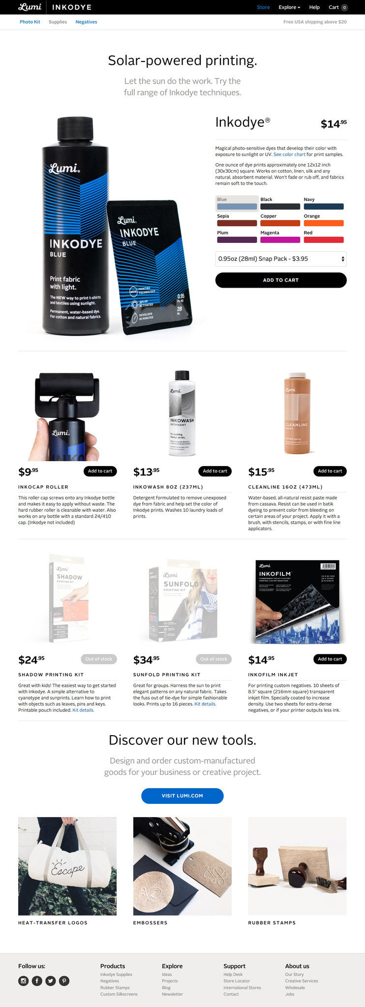 Lumi Inkodye - Product Page Design