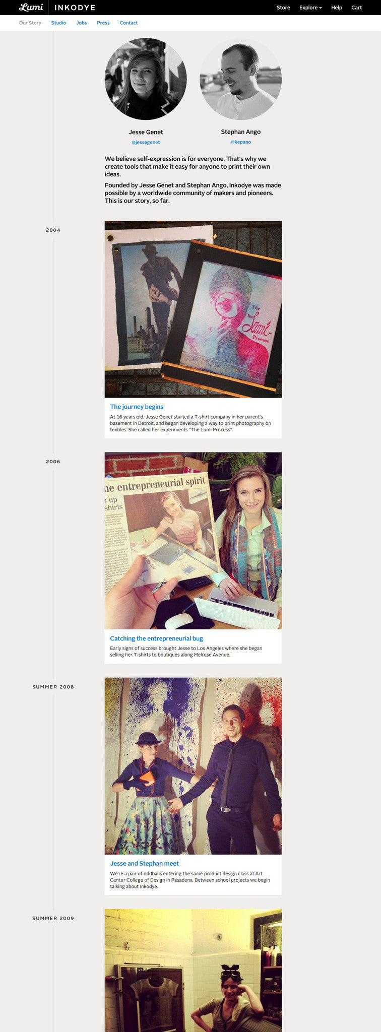 Lumi Inkodye - About Page Design