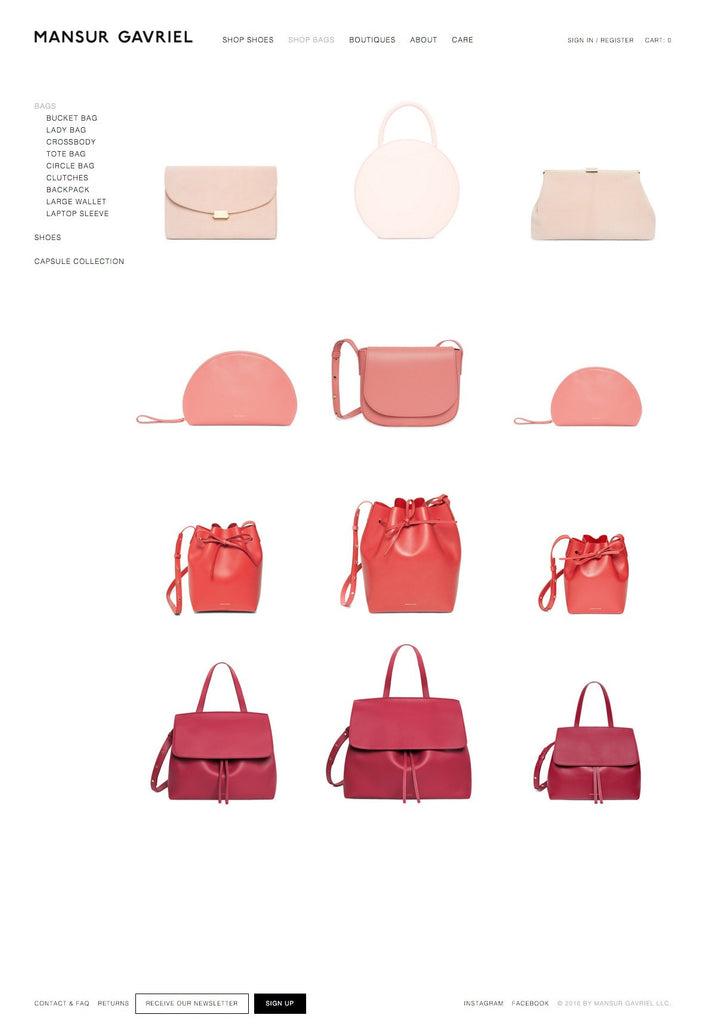 Mansur Gavriel - Collection Page Design