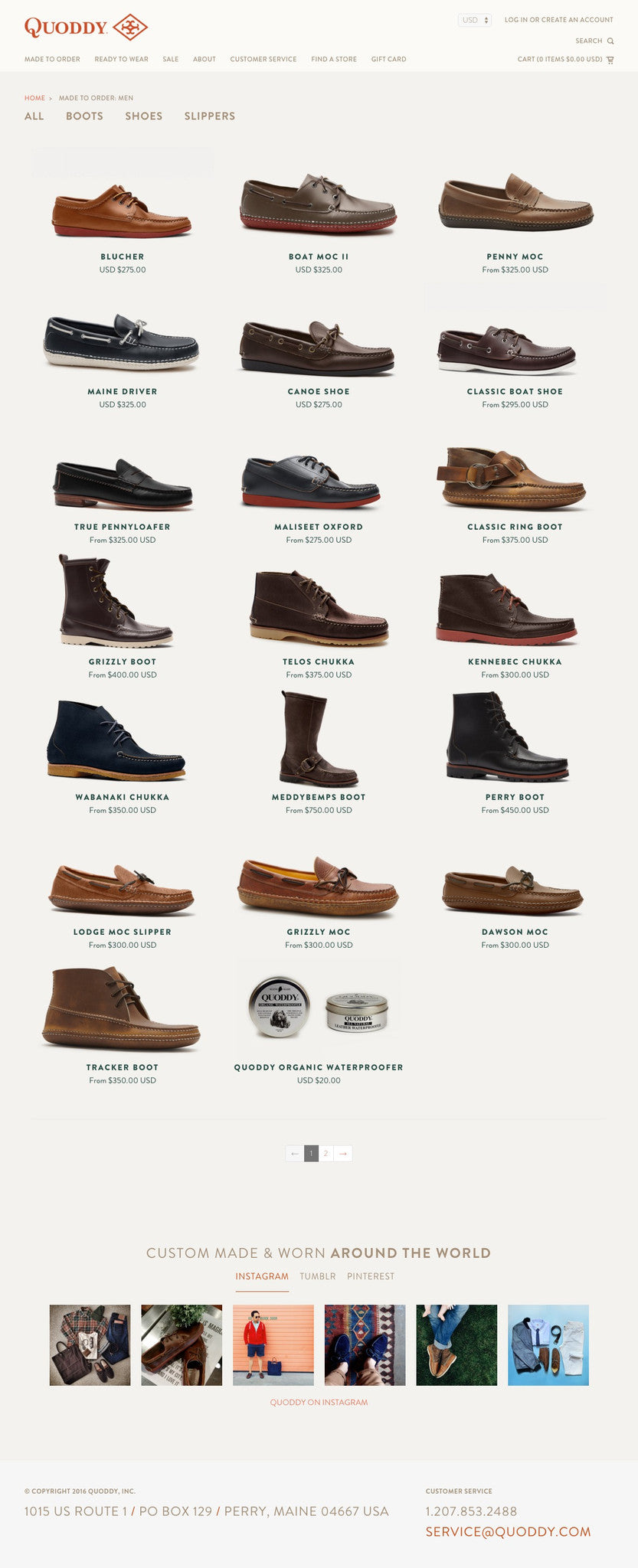 Quoddy - Collection Page Design