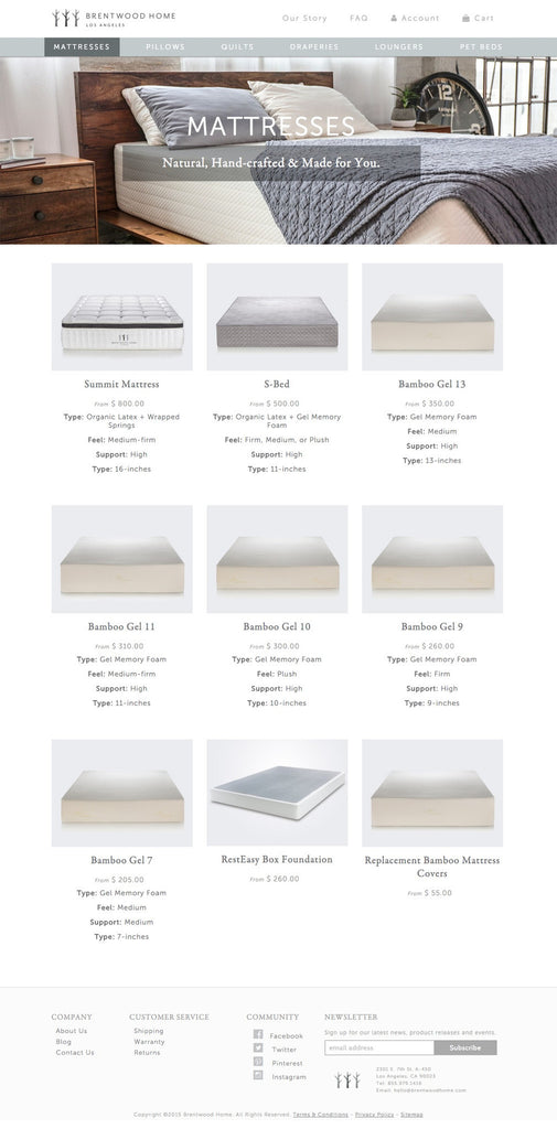 Brentwood Home - Collection Page Design