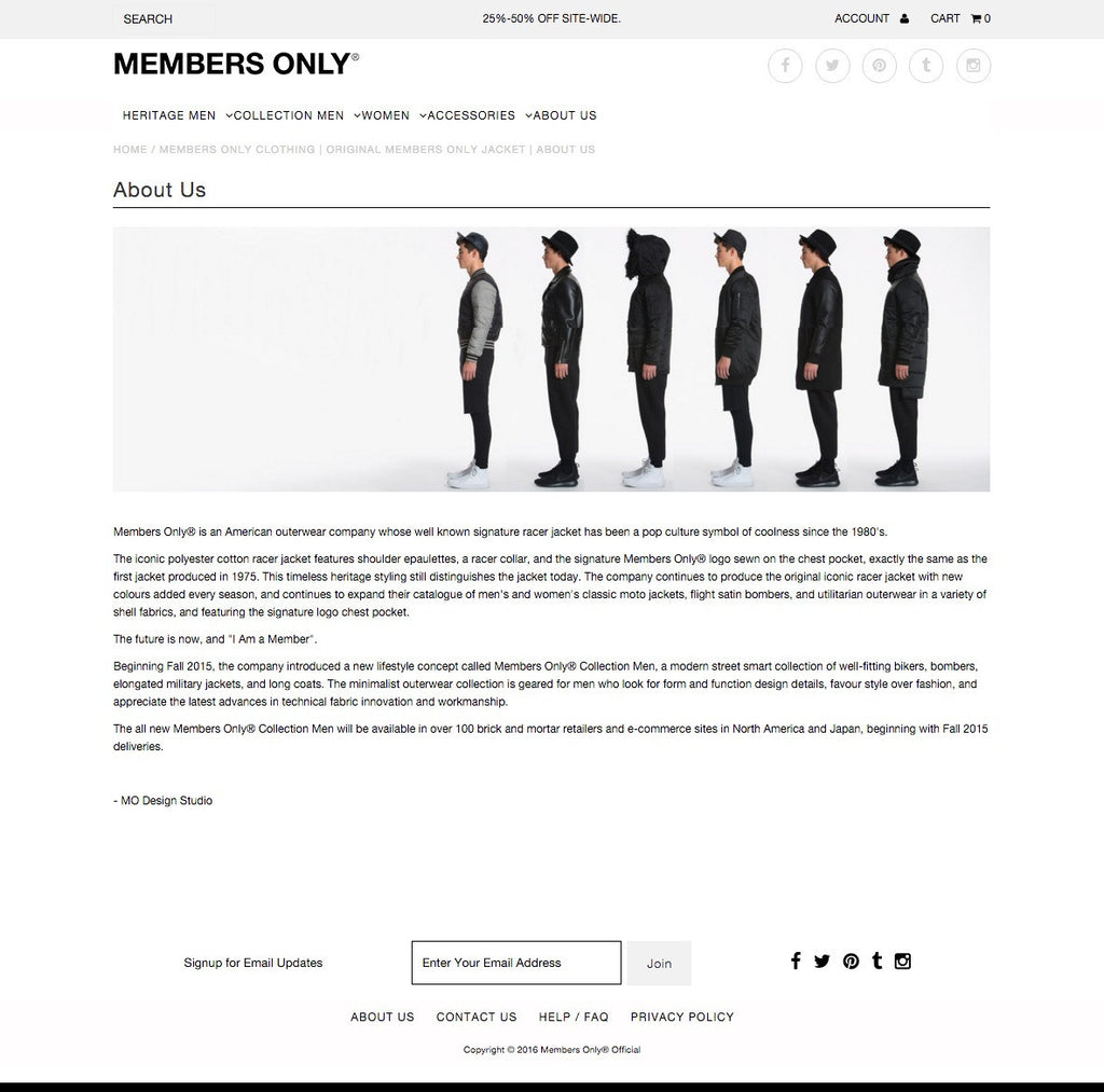 Members Only - About Page Design