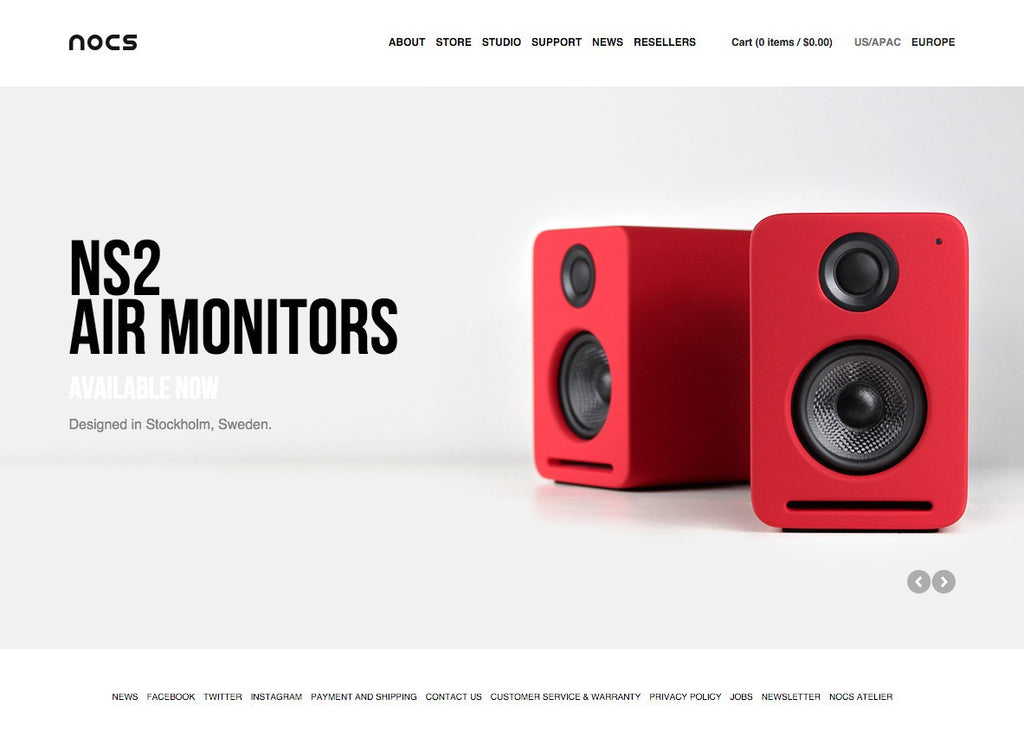 Nocs - Home Page Design