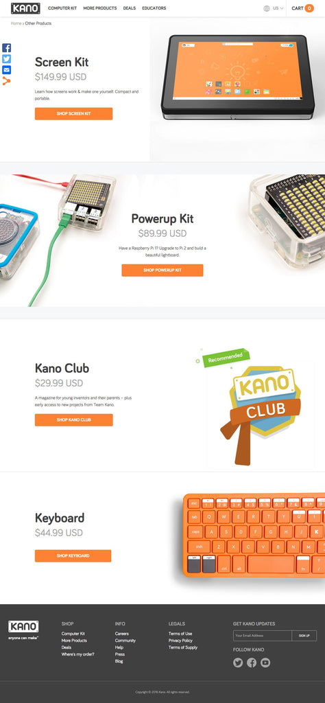 Kano - Collection Page Design