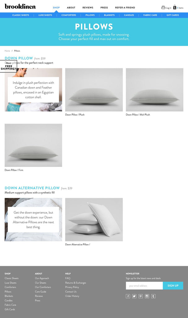 Brooklinen - Collection Page Design