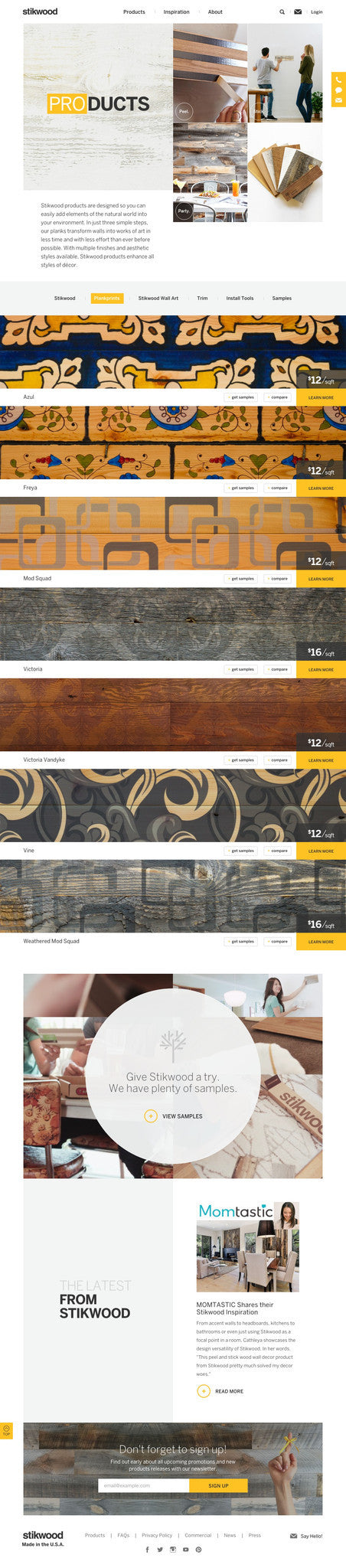 Stikwood - Collection Page Design