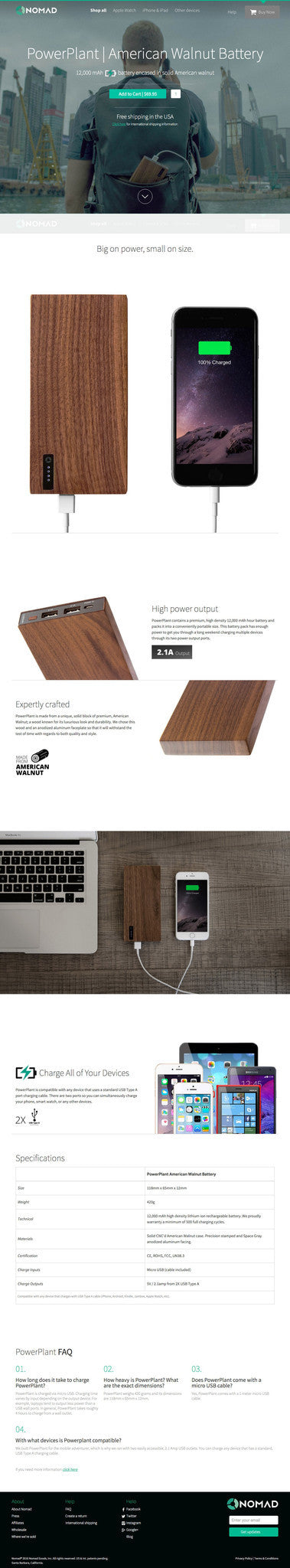 Nomad - Product Page Design