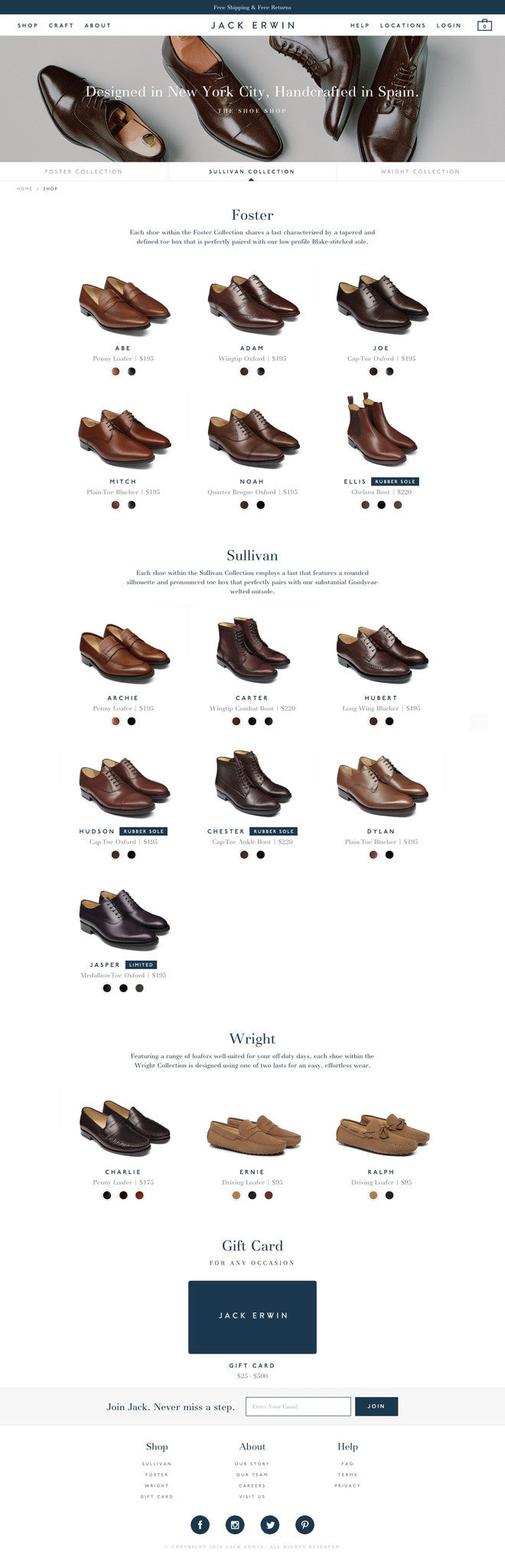 Jack Erwin - Collection Page Design