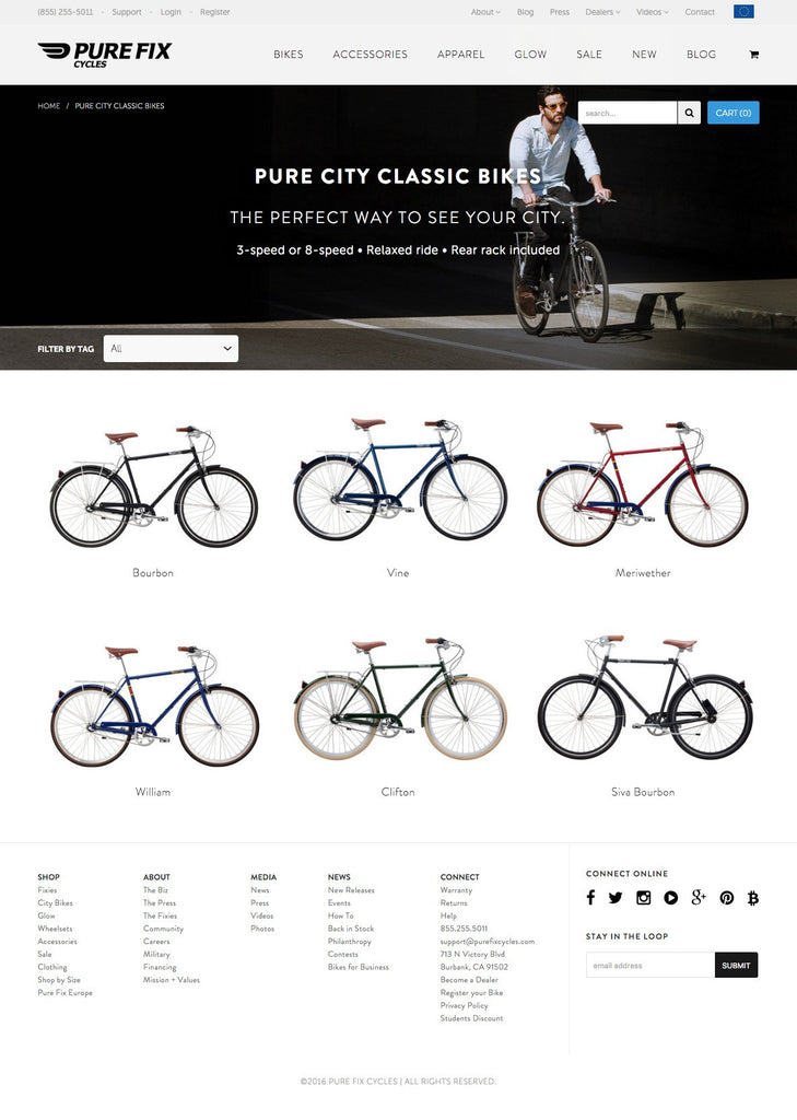 Pure Fix Cycles - Collection Page Design