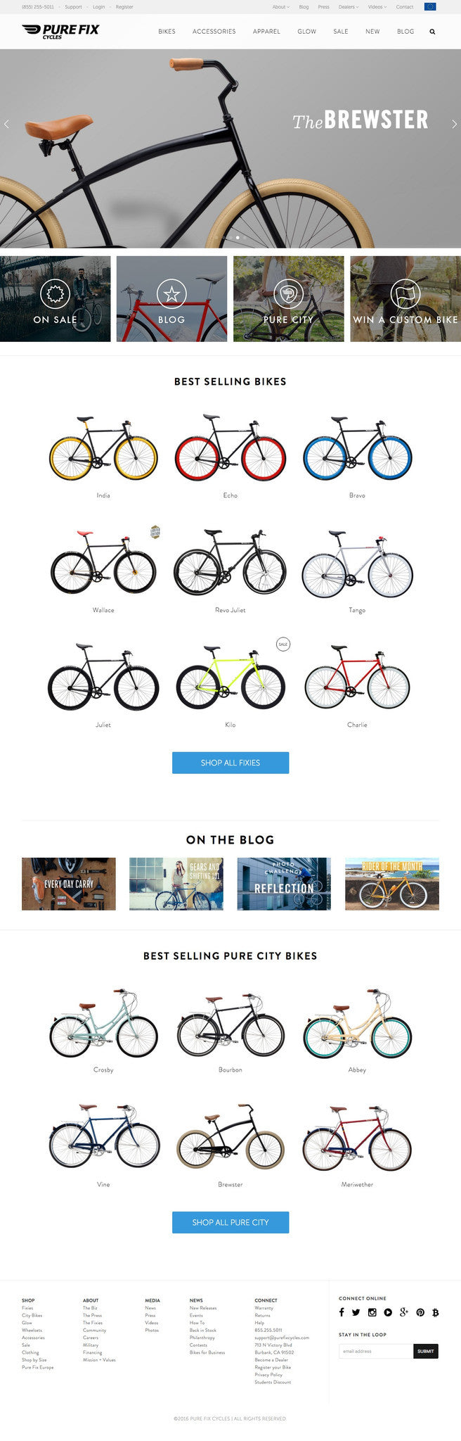 Pure Fix Cycles - Home Page Design
