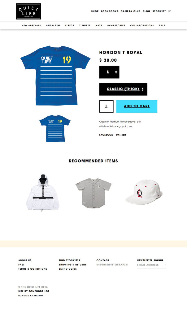 Quiet Life - Product Page Design