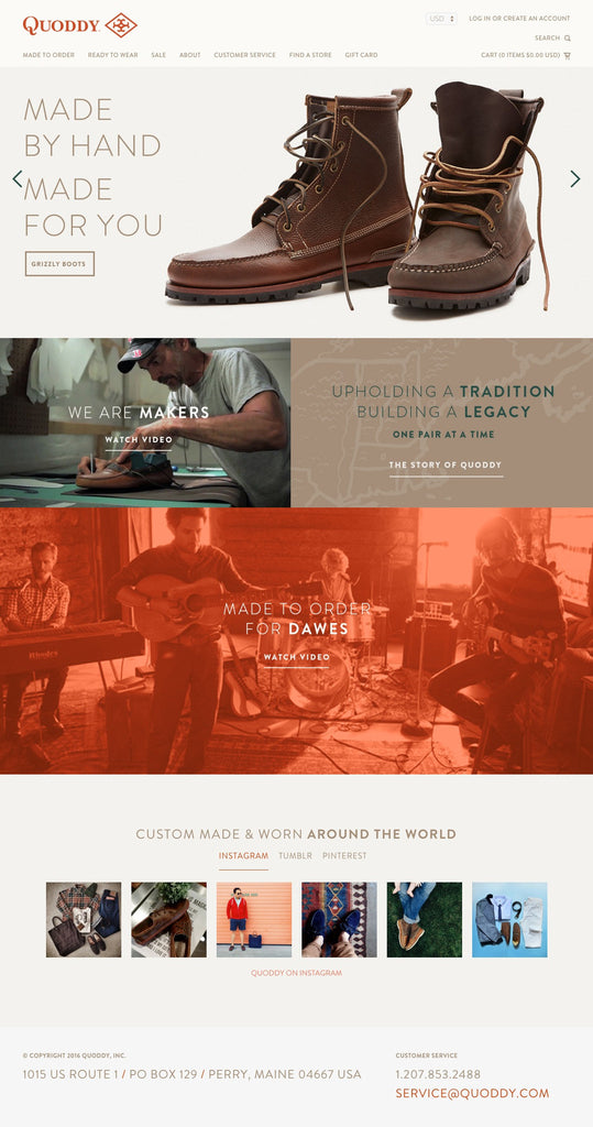 Quoddy - Home Page Design