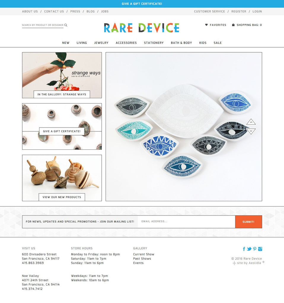 Rare Device - Home Page Design