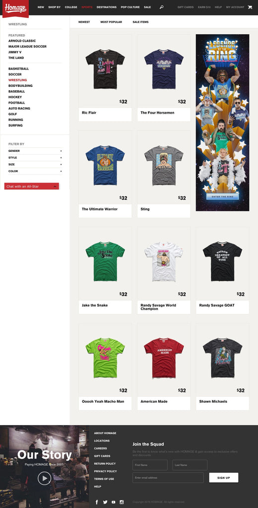 Homage - Collection Page Design