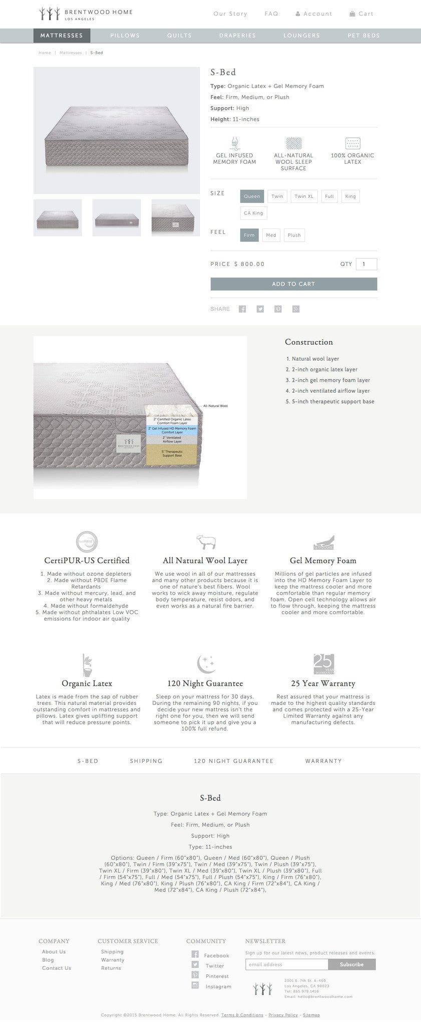 Brentwood Home - Product Page Design