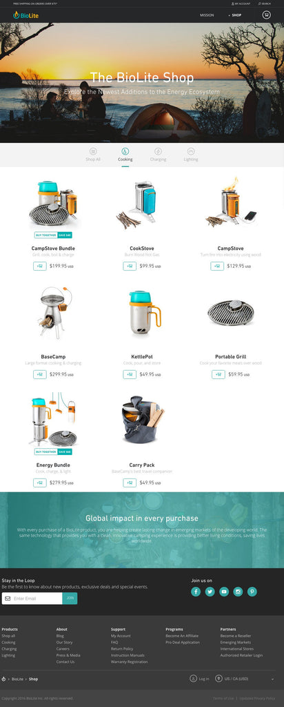 BioLite - Collection Page Design