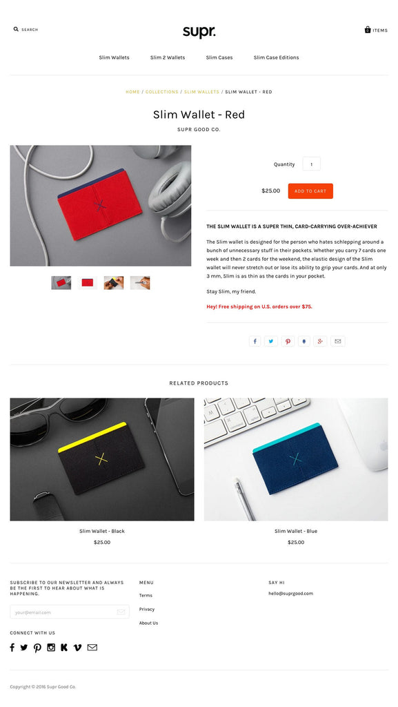 Supr. - Product Page Design