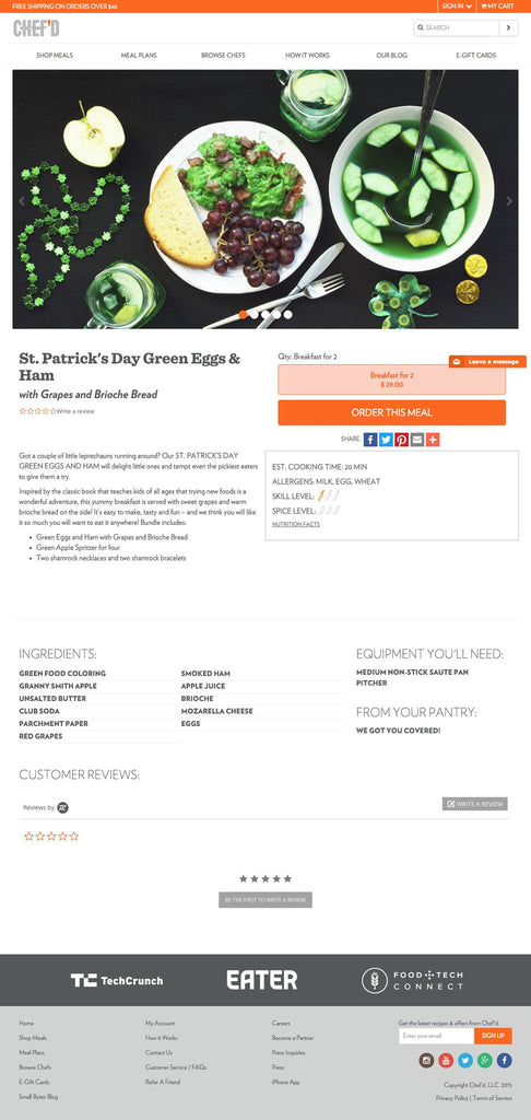 Chef'D - Product Page Design