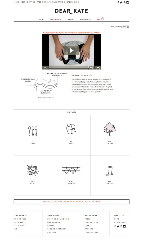 Dear Kate - About Page Design