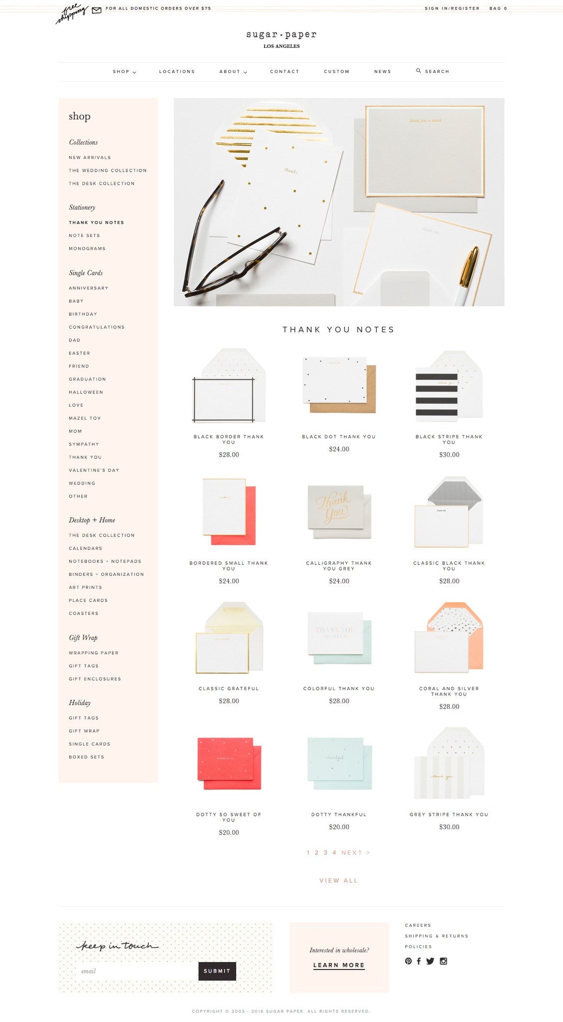 Sugar Paper - Collection Page Design