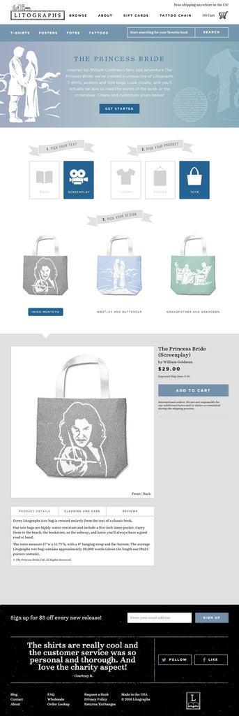 Litographs - Product Page Design