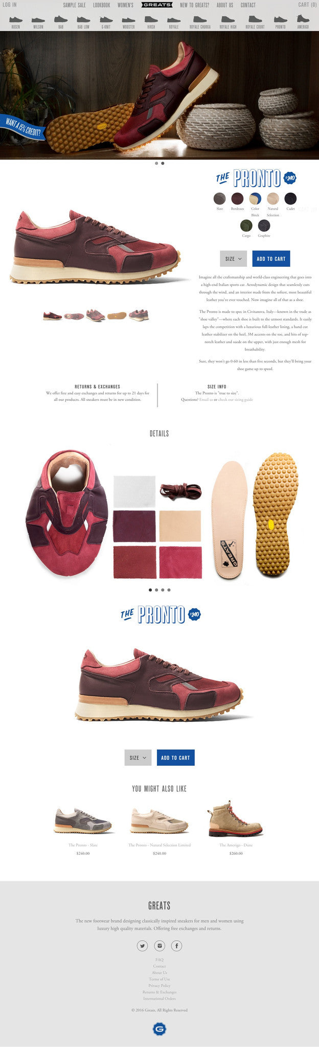 Greats - Product Page Design