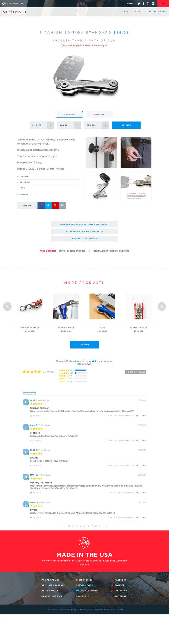 KeySmart - Product Page Design