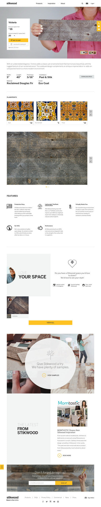 Stikwood - Product Page Design