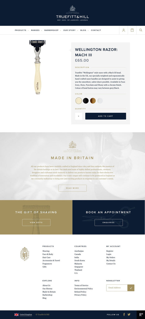 Truefitt & Hill - Product Page Design