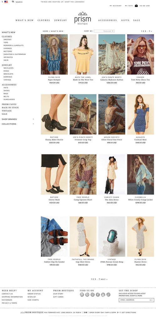 Prism Boutique - Collection Page Design